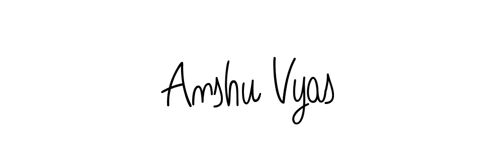 The best way (Angelique-Rose-font-FFP) to make a short signature is to pick only two or three words in your name. The name Anshu Vyas include a total of six letters. For converting this name. Anshu Vyas signature style 5 images and pictures png