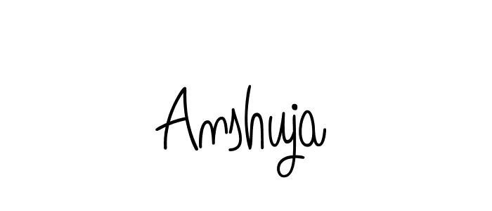 Make a beautiful signature design for name Anshuja. With this signature (Angelique-Rose-font-FFP) style, you can create a handwritten signature for free. Anshuja signature style 5 images and pictures png