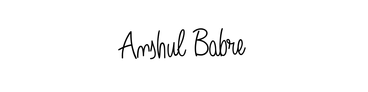 You should practise on your own different ways (Angelique-Rose-font-FFP) to write your name (Anshul Babre) in signature. don't let someone else do it for you. Anshul Babre signature style 5 images and pictures png