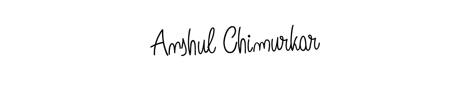 The best way (Angelique-Rose-font-FFP) to make a short signature is to pick only two or three words in your name. The name Anshul Chimurkar include a total of six letters. For converting this name. Anshul Chimurkar signature style 5 images and pictures png