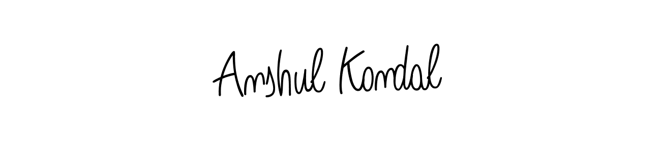 Make a beautiful signature design for name Anshul Kondal. With this signature (Angelique-Rose-font-FFP) style, you can create a handwritten signature for free. Anshul Kondal signature style 5 images and pictures png