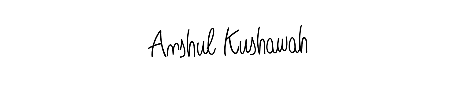 Use a signature maker to create a handwritten signature online. With this signature software, you can design (Angelique-Rose-font-FFP) your own signature for name Anshul Kushawah. Anshul Kushawah signature style 5 images and pictures png