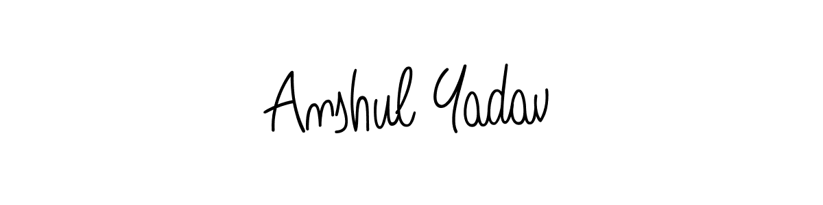 Use a signature maker to create a handwritten signature online. With this signature software, you can design (Angelique-Rose-font-FFP) your own signature for name Anshul Yadav. Anshul Yadav signature style 5 images and pictures png