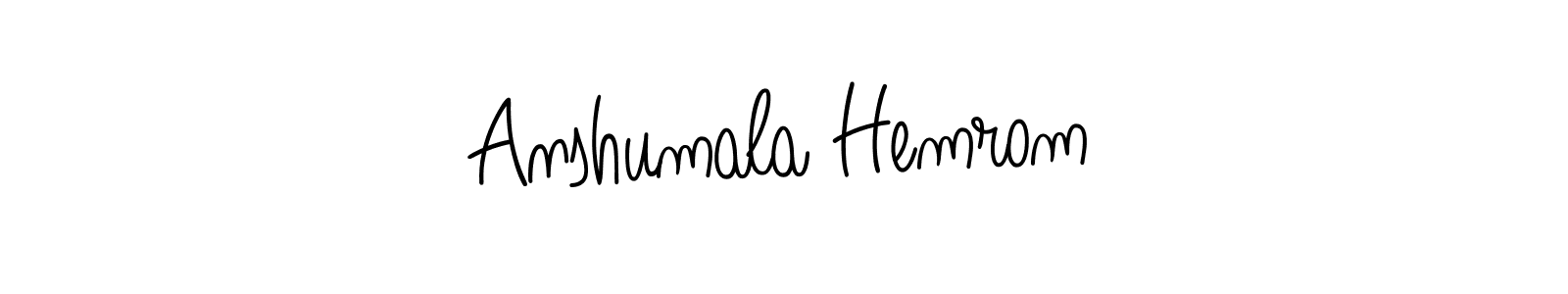 Anshumala Hemrom stylish signature style. Best Handwritten Sign (Angelique-Rose-font-FFP) for my name. Handwritten Signature Collection Ideas for my name Anshumala Hemrom. Anshumala Hemrom signature style 5 images and pictures png