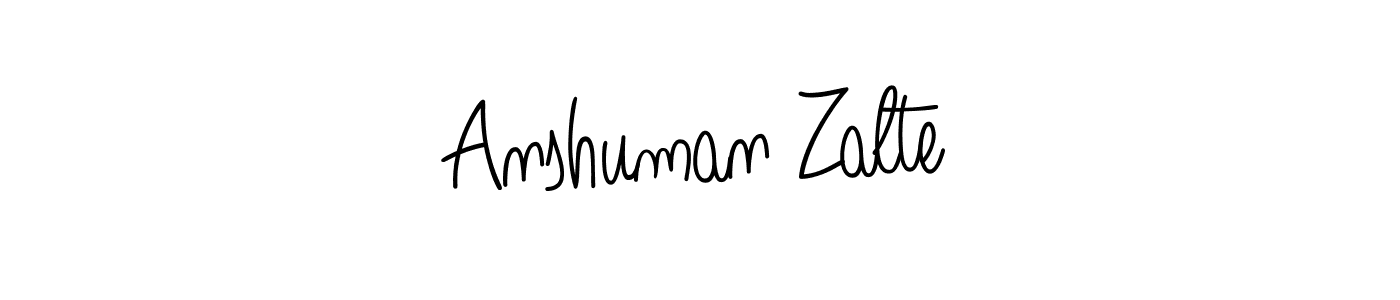 Use a signature maker to create a handwritten signature online. With this signature software, you can design (Angelique-Rose-font-FFP) your own signature for name Anshuman Zalte. Anshuman Zalte signature style 5 images and pictures png