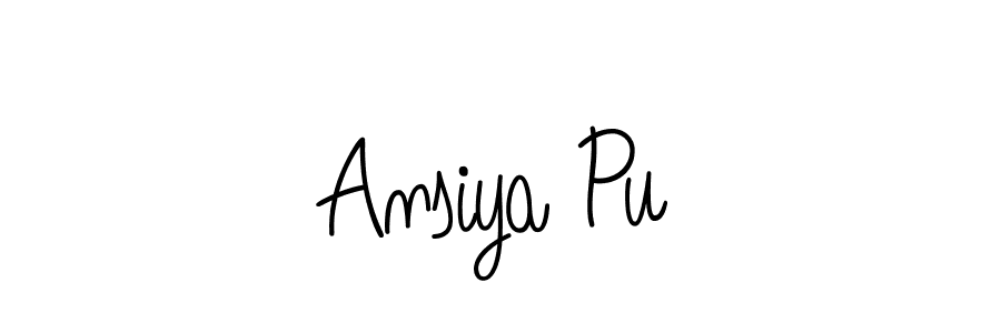 Design your own signature with our free online signature maker. With this signature software, you can create a handwritten (Angelique-Rose-font-FFP) signature for name Ansiya Pu. Ansiya Pu signature style 5 images and pictures png