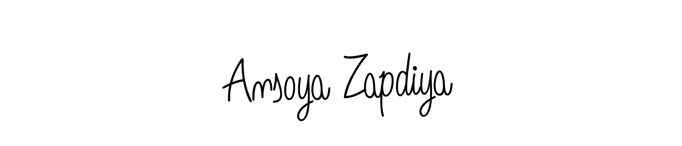 Use a signature maker to create a handwritten signature online. With this signature software, you can design (Angelique-Rose-font-FFP) your own signature for name Ansoya Zapdiya. Ansoya Zapdiya signature style 5 images and pictures png