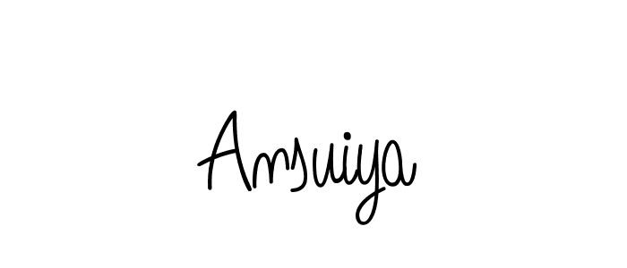 Create a beautiful signature design for name Ansuiya. With this signature (Angelique-Rose-font-FFP) fonts, you can make a handwritten signature for free. Ansuiya signature style 5 images and pictures png