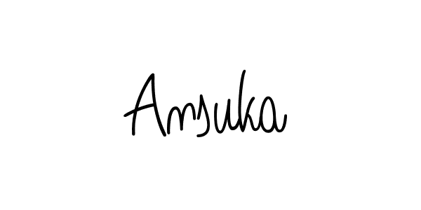 Make a beautiful signature design for name Ansuka. With this signature (Angelique-Rose-font-FFP) style, you can create a handwritten signature for free. Ansuka signature style 5 images and pictures png