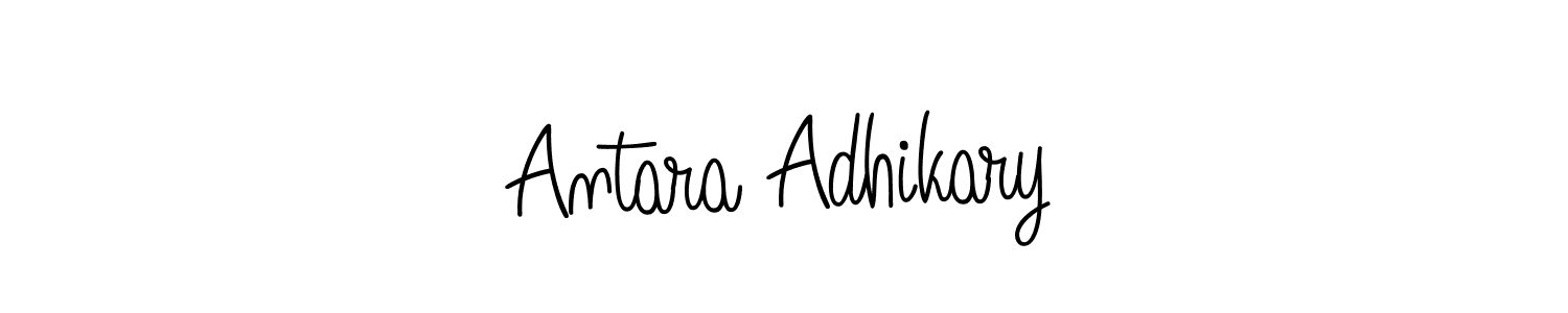 How to make Antara Adhikary name signature. Use Angelique-Rose-font-FFP style for creating short signs online. This is the latest handwritten sign. Antara Adhikary signature style 5 images and pictures png