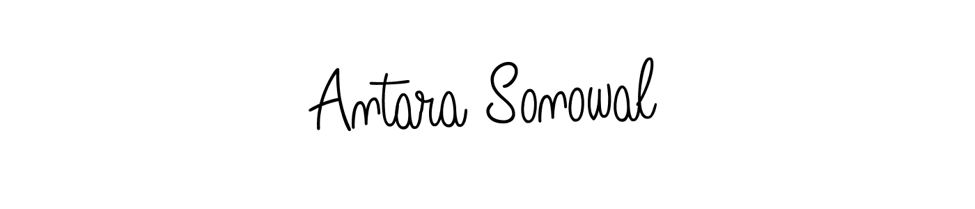 Use a signature maker to create a handwritten signature online. With this signature software, you can design (Angelique-Rose-font-FFP) your own signature for name Antara Sonowal. Antara Sonowal signature style 5 images and pictures png