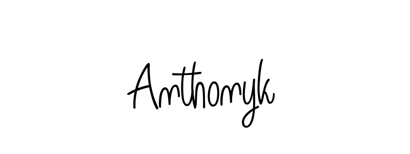 How to make Anthonyk name signature. Use Angelique-Rose-font-FFP style for creating short signs online. This is the latest handwritten sign. Anthonyk signature style 5 images and pictures png