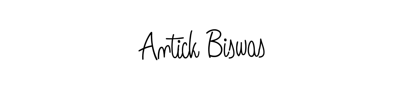 Use a signature maker to create a handwritten signature online. With this signature software, you can design (Angelique-Rose-font-FFP) your own signature for name Antick Biswas. Antick Biswas signature style 5 images and pictures png