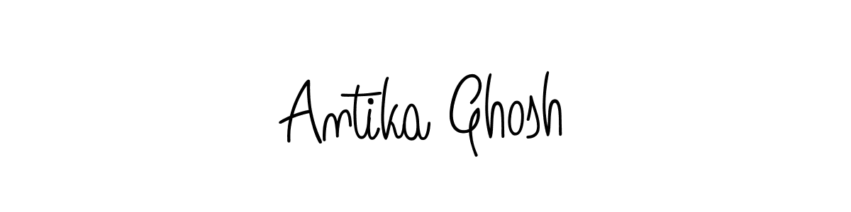 Use a signature maker to create a handwritten signature online. With this signature software, you can design (Angelique-Rose-font-FFP) your own signature for name Antika Ghosh. Antika Ghosh signature style 5 images and pictures png