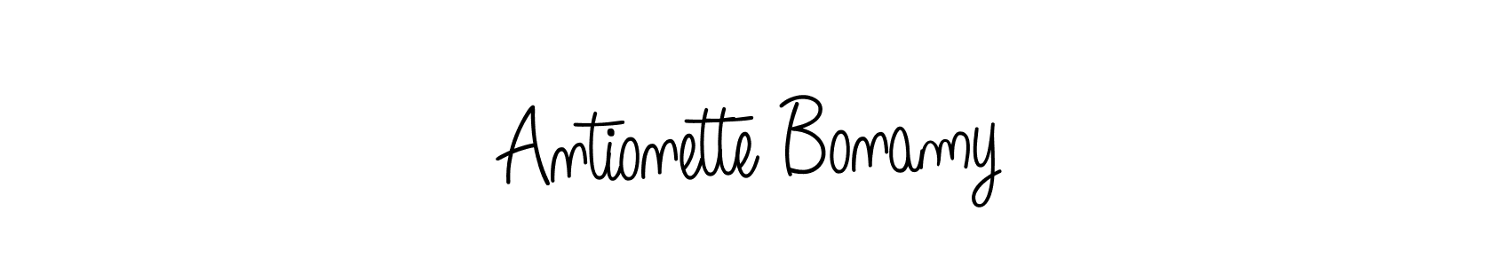 Make a beautiful signature design for name Antionette Bonamy. With this signature (Angelique-Rose-font-FFP) style, you can create a handwritten signature for free. Antionette Bonamy signature style 5 images and pictures png
