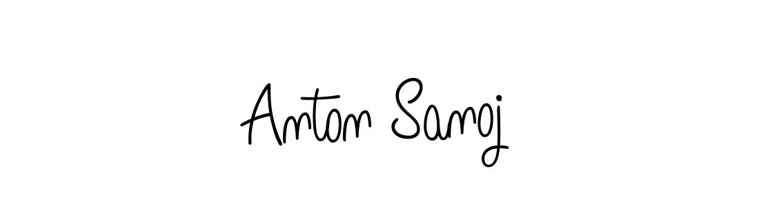 Use a signature maker to create a handwritten signature online. With this signature software, you can design (Angelique-Rose-font-FFP) your own signature for name Anton Sanoj. Anton Sanoj signature style 5 images and pictures png