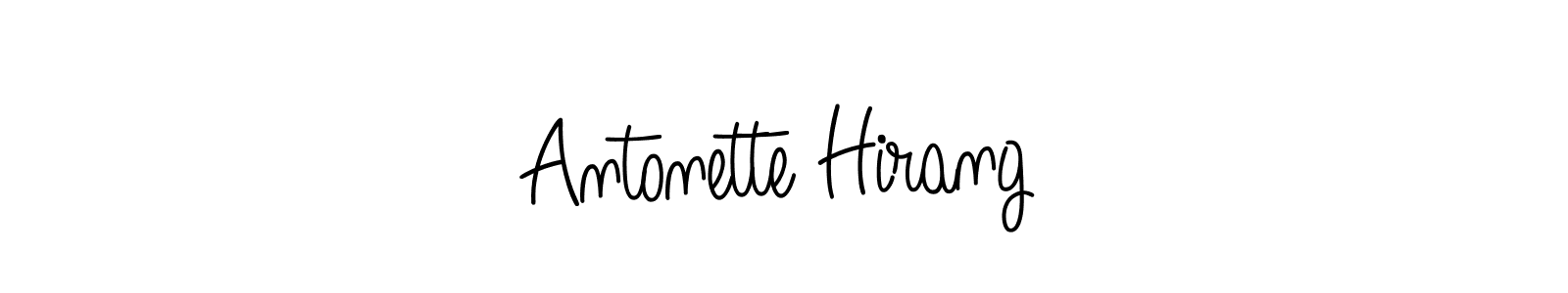 if you are searching for the best signature style for your name Antonette Hirang. so please give up your signature search. here we have designed multiple signature styles  using Angelique-Rose-font-FFP. Antonette Hirang signature style 5 images and pictures png