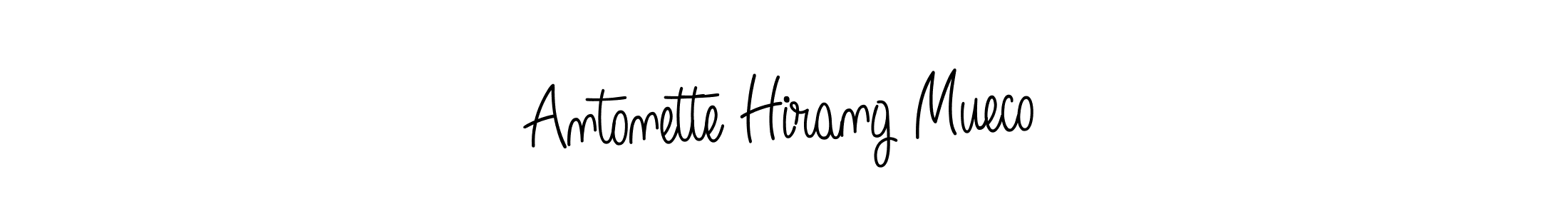 How to make Antonette Hirang Mueco signature? Angelique-Rose-font-FFP is a professional autograph style. Create handwritten signature for Antonette Hirang Mueco name. Antonette Hirang Mueco signature style 5 images and pictures png