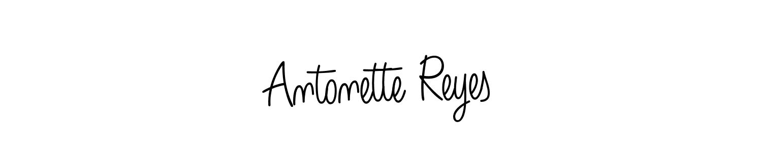 Use a signature maker to create a handwritten signature online. With this signature software, you can design (Angelique-Rose-font-FFP) your own signature for name Antonette Reyes. Antonette Reyes signature style 5 images and pictures png