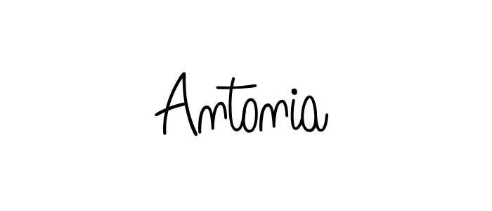 Make a beautiful signature design for name Antonia. With this signature (Angelique-Rose-font-FFP) style, you can create a handwritten signature for free. Antonia signature style 5 images and pictures png