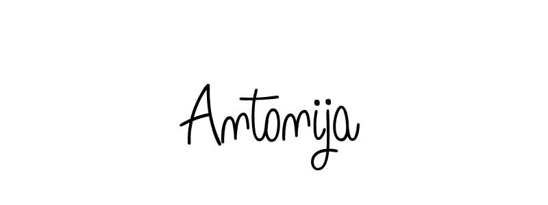 Design your own signature with our free online signature maker. With this signature software, you can create a handwritten (Angelique-Rose-font-FFP) signature for name Antonija. Antonija signature style 5 images and pictures png