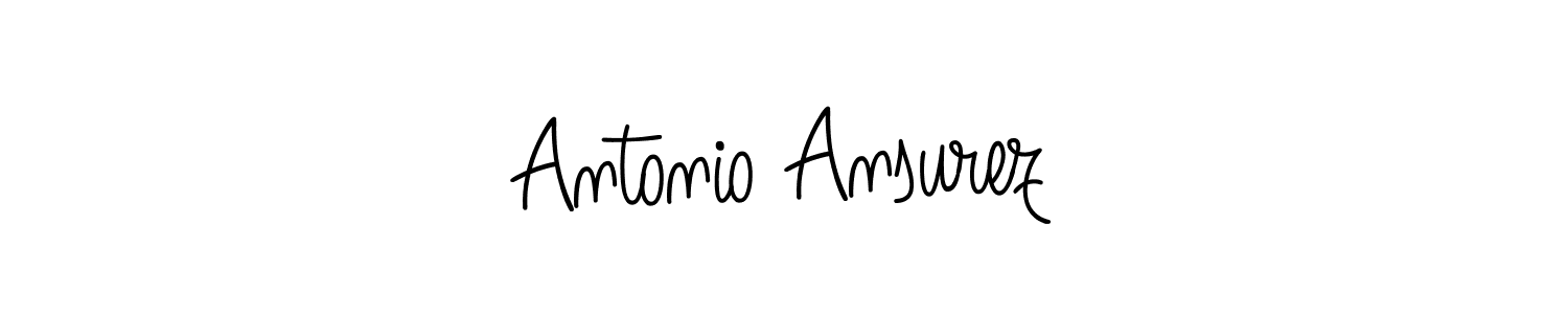 You should practise on your own different ways (Angelique-Rose-font-FFP) to write your name (Antonio Ansurez) in signature. don't let someone else do it for you. Antonio Ansurez signature style 5 images and pictures png