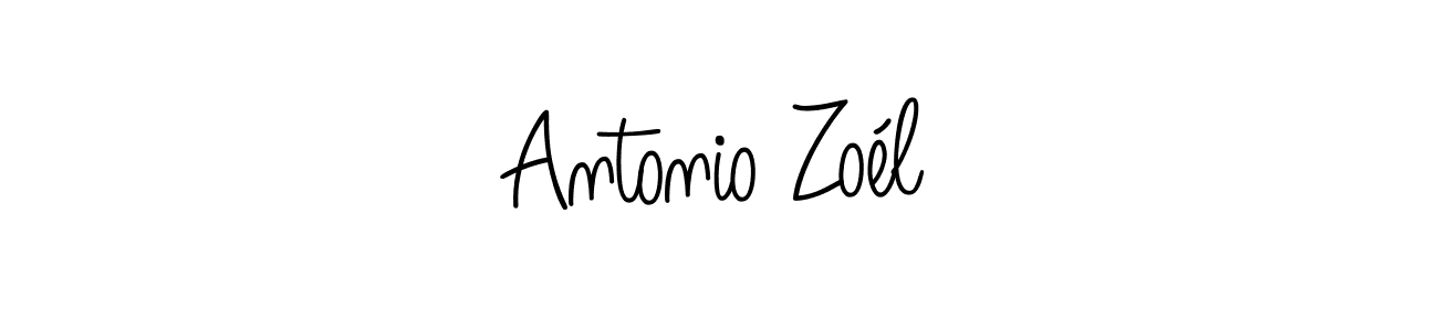 You should practise on your own different ways (Angelique-Rose-font-FFP) to write your name (Antonio Zoél) in signature. don't let someone else do it for you. Antonio Zoél signature style 5 images and pictures png