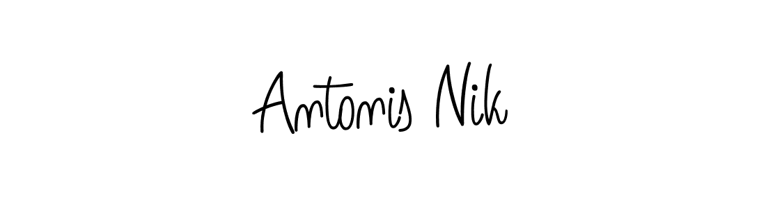 Make a beautiful signature design for name Antonis Nik. With this signature (Angelique-Rose-font-FFP) style, you can create a handwritten signature for free. Antonis Nik signature style 5 images and pictures png