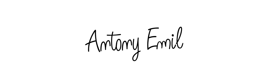 You should practise on your own different ways (Angelique-Rose-font-FFP) to write your name (Antony Emil) in signature. don't let someone else do it for you. Antony Emil signature style 5 images and pictures png