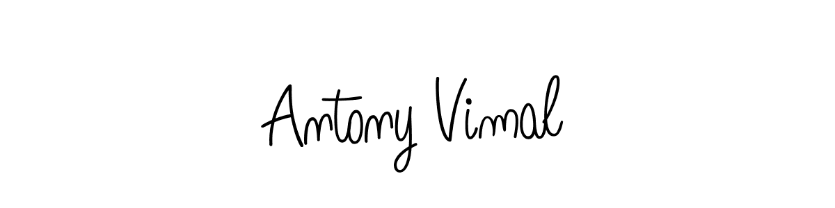 The best way (Angelique-Rose-font-FFP) to make a short signature is to pick only two or three words in your name. The name Antony Vimal include a total of six letters. For converting this name. Antony Vimal signature style 5 images and pictures png