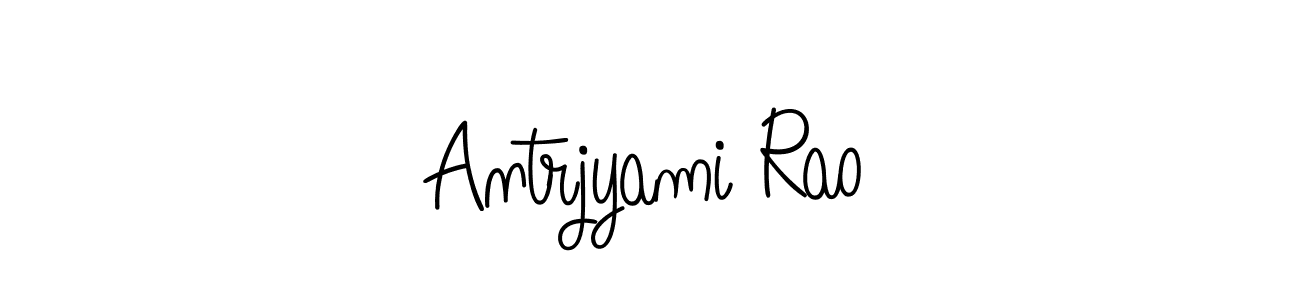 Make a beautiful signature design for name Antrjyami Rao. With this signature (Angelique-Rose-font-FFP) style, you can create a handwritten signature for free. Antrjyami Rao signature style 5 images and pictures png