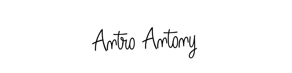 Use a signature maker to create a handwritten signature online. With this signature software, you can design (Angelique-Rose-font-FFP) your own signature for name Antro Antony. Antro Antony signature style 5 images and pictures png