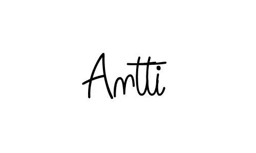 Make a beautiful signature design for name Antti. With this signature (Angelique-Rose-font-FFP) style, you can create a handwritten signature for free. Antti signature style 5 images and pictures png