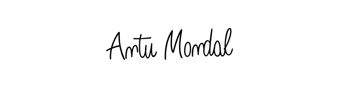 Make a beautiful signature design for name Antu Mondal. With this signature (Angelique-Rose-font-FFP) style, you can create a handwritten signature for free. Antu Mondal signature style 5 images and pictures png