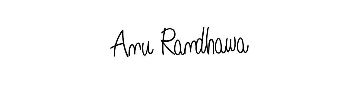You should practise on your own different ways (Angelique-Rose-font-FFP) to write your name (Anu Randhawa) in signature. don't let someone else do it for you. Anu Randhawa signature style 5 images and pictures png