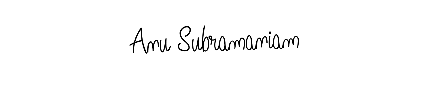 Angelique-Rose-font-FFP is a professional signature style that is perfect for those who want to add a touch of class to their signature. It is also a great choice for those who want to make their signature more unique. Get Anu Subramaniam name to fancy signature for free. Anu Subramaniam signature style 5 images and pictures png