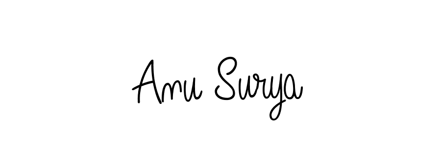 You should practise on your own different ways (Angelique-Rose-font-FFP) to write your name (Anu Surya) in signature. don't let someone else do it for you. Anu Surya signature style 5 images and pictures png