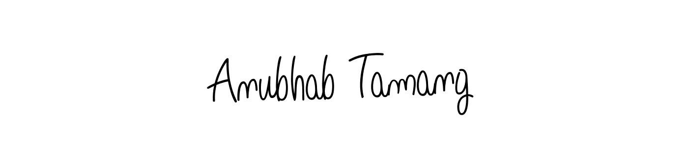 Use a signature maker to create a handwritten signature online. With this signature software, you can design (Angelique-Rose-font-FFP) your own signature for name Anubhab Tamang. Anubhab Tamang signature style 5 images and pictures png