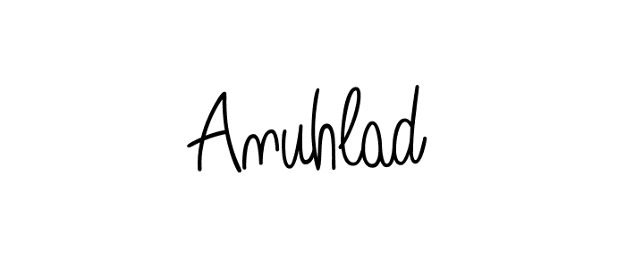 Use a signature maker to create a handwritten signature online. With this signature software, you can design (Angelique-Rose-font-FFP) your own signature for name Anuhlad. Anuhlad signature style 5 images and pictures png