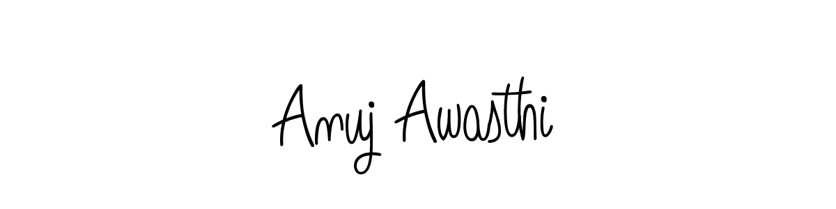 You should practise on your own different ways (Angelique-Rose-font-FFP) to write your name (Anuj Awasthi) in signature. don't let someone else do it for you. Anuj Awasthi signature style 5 images and pictures png