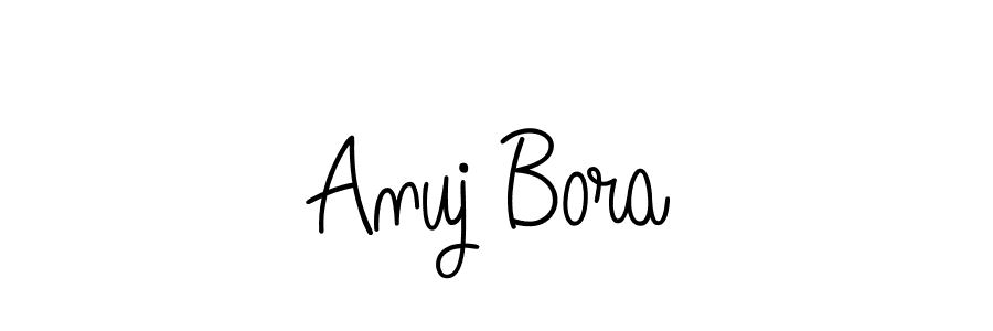 How to make Anuj Bora name signature. Use Angelique-Rose-font-FFP style for creating short signs online. This is the latest handwritten sign. Anuj Bora signature style 5 images and pictures png