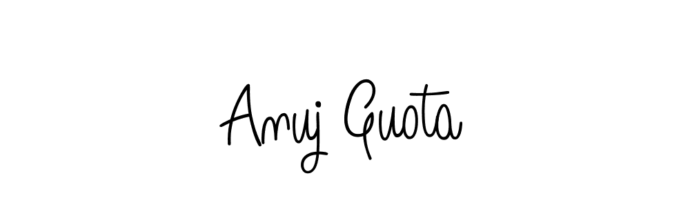 Use a signature maker to create a handwritten signature online. With this signature software, you can design (Angelique-Rose-font-FFP) your own signature for name Anuj Guota. Anuj Guota signature style 5 images and pictures png