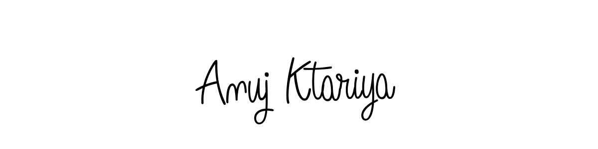 How to make Anuj Ktariya name signature. Use Angelique-Rose-font-FFP style for creating short signs online. This is the latest handwritten sign. Anuj Ktariya signature style 5 images and pictures png