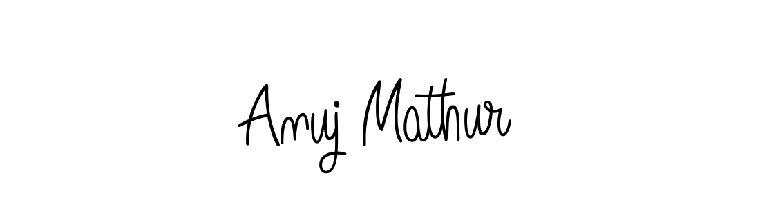 The best way (Angelique-Rose-font-FFP) to make a short signature is to pick only two or three words in your name. The name Anuj Mathur include a total of six letters. For converting this name. Anuj Mathur signature style 5 images and pictures png