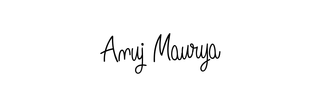 How to make Anuj Maurya name signature. Use Angelique-Rose-font-FFP style for creating short signs online. This is the latest handwritten sign. Anuj Maurya signature style 5 images and pictures png