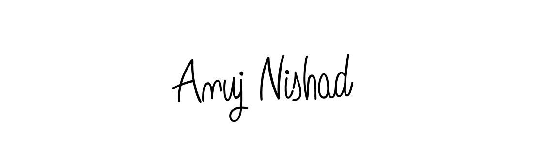 Anuj Nishad stylish signature style. Best Handwritten Sign (Angelique-Rose-font-FFP) for my name. Handwritten Signature Collection Ideas for my name Anuj Nishad. Anuj Nishad signature style 5 images and pictures png