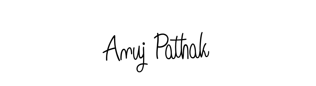 The best way (Angelique-Rose-font-FFP) to make a short signature is to pick only two or three words in your name. The name Anuj Pathak include a total of six letters. For converting this name. Anuj Pathak signature style 5 images and pictures png