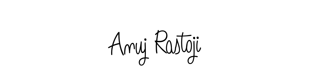 Use a signature maker to create a handwritten signature online. With this signature software, you can design (Angelique-Rose-font-FFP) your own signature for name Anuj Rastoji. Anuj Rastoji signature style 5 images and pictures png