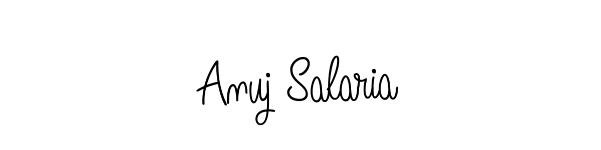 The best way (Angelique-Rose-font-FFP) to make a short signature is to pick only two or three words in your name. The name Anuj Salaria include a total of six letters. For converting this name. Anuj Salaria signature style 5 images and pictures png