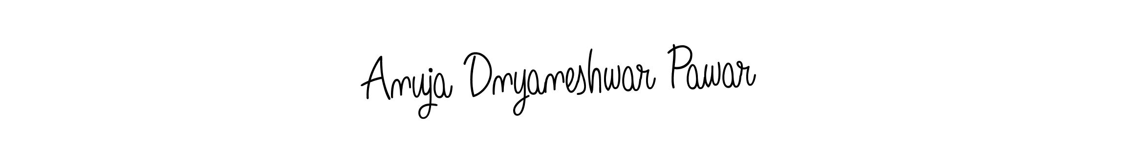 How to make Anuja Dnyaneshwar Pawar name signature. Use Angelique-Rose-font-FFP style for creating short signs online. This is the latest handwritten sign. Anuja Dnyaneshwar Pawar signature style 5 images and pictures png